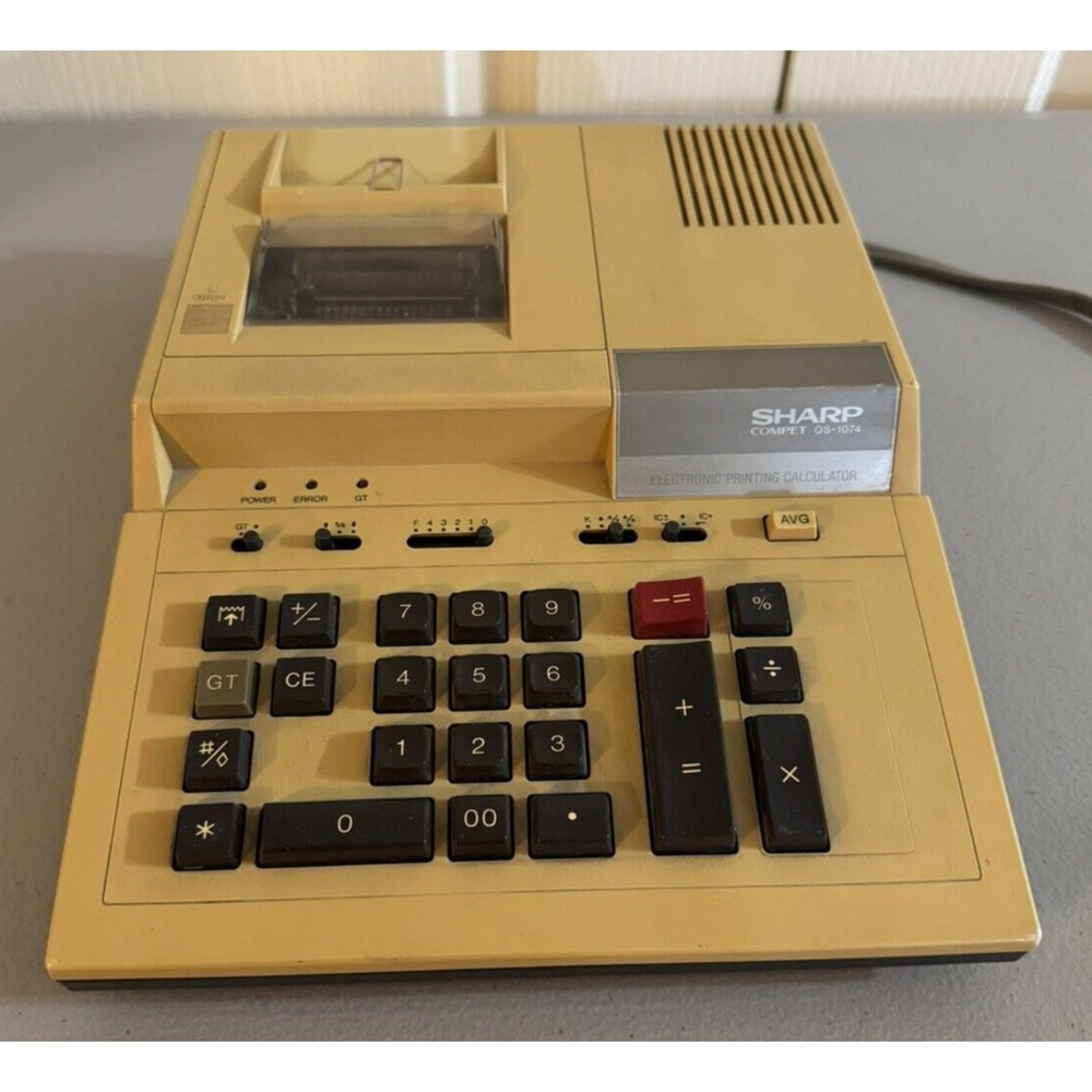Sharp Compet QS-1074 Electronic Printing Calculator Powers Calculates 1982 Vtg‎